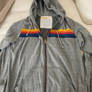 Aviator Nation Gray Hoodie with Colorful Accents